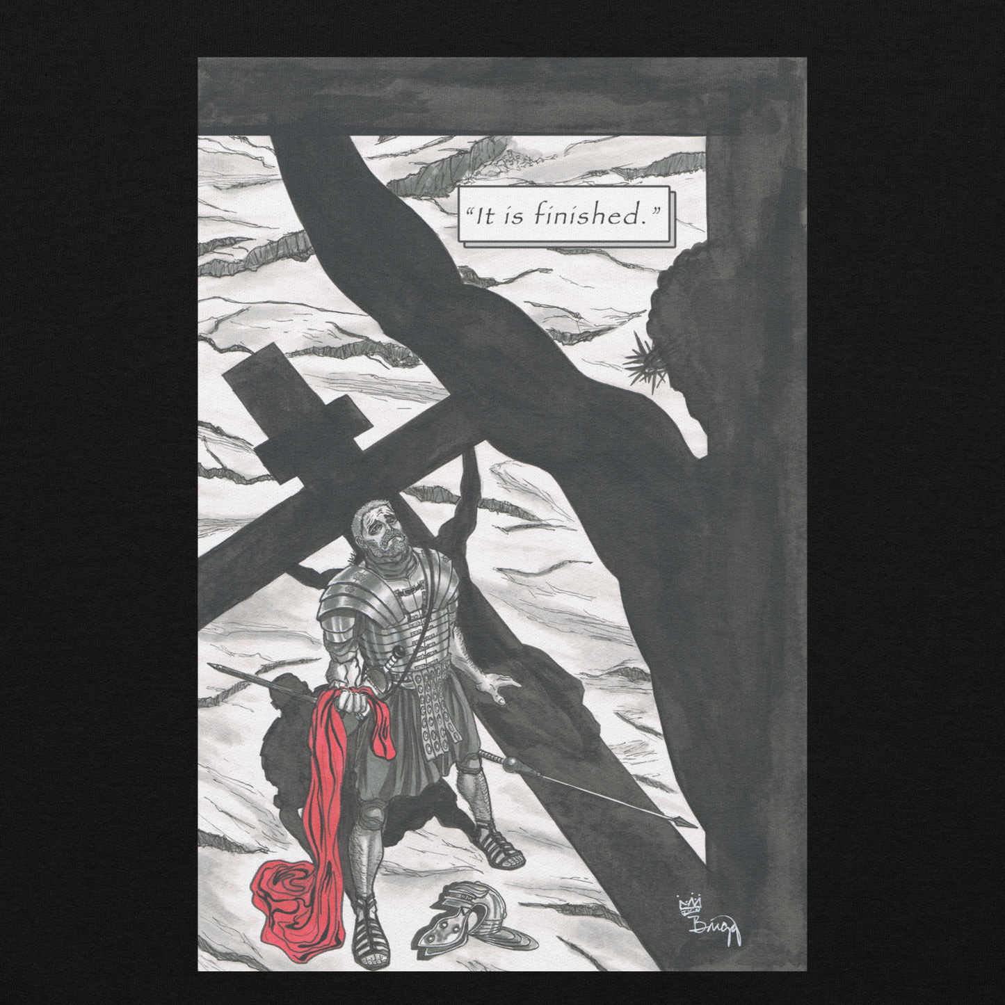 "It Is Finished" Crewneck Sweatshirt | Cotton-Polyester Blend | Black