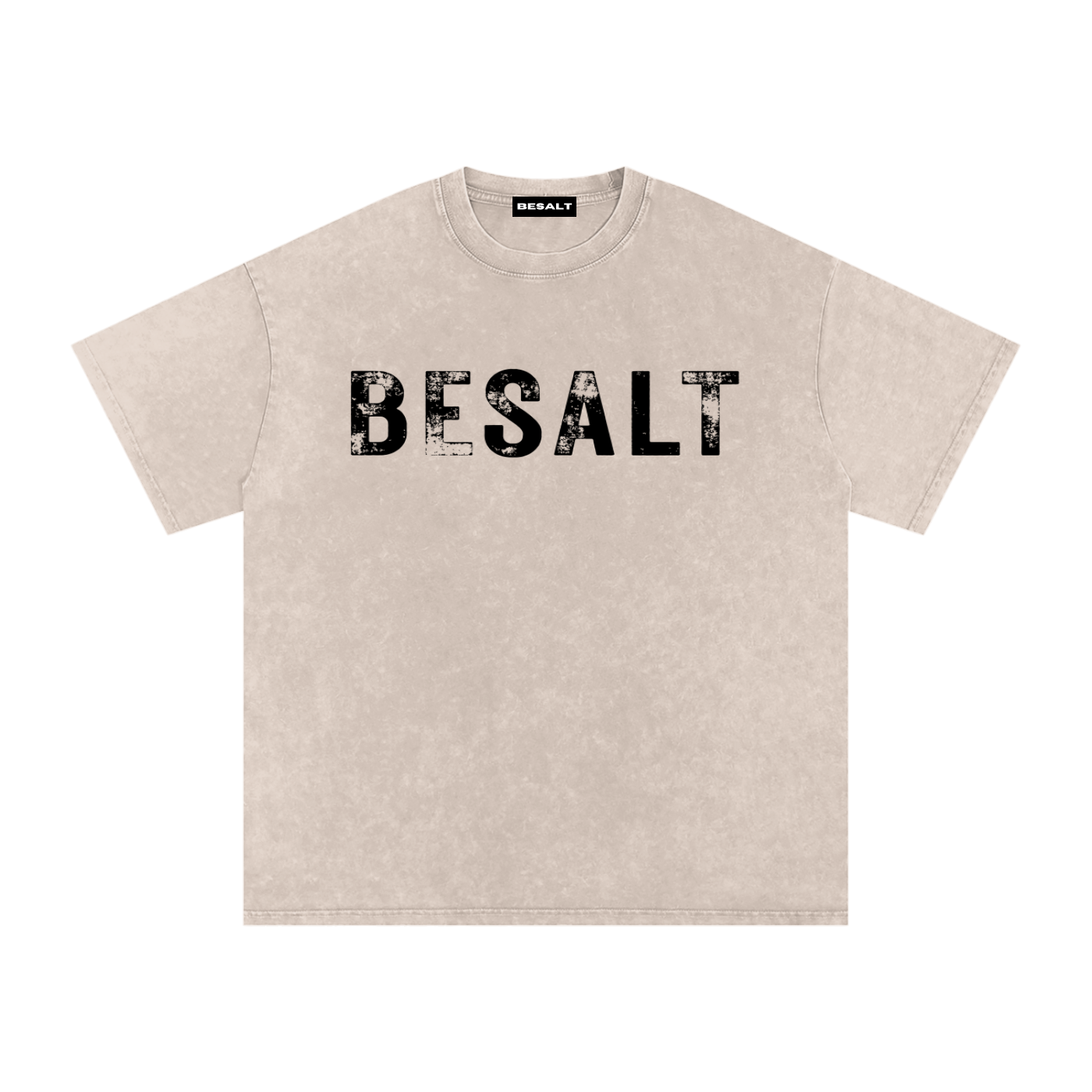 PAID IN FULL | APRICOT & LIGHT GREY | Snow Washed Oversized Cotton T-Shirt