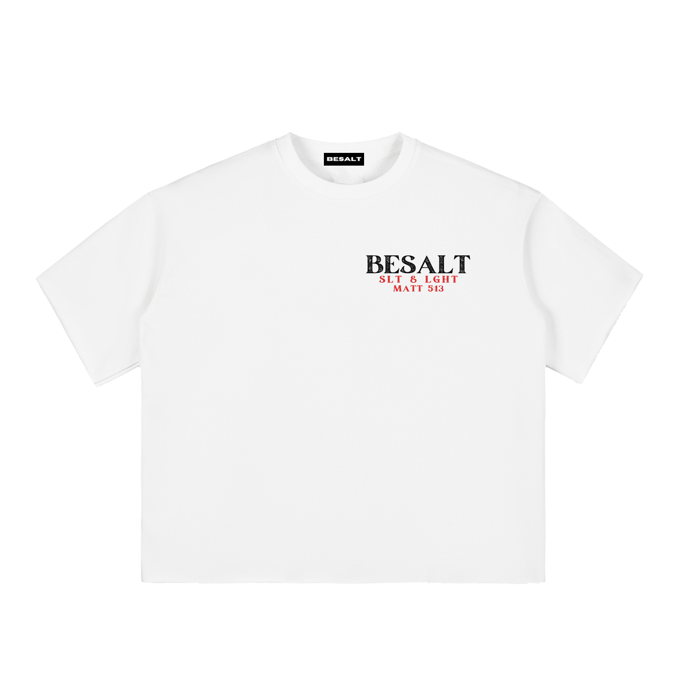 Talent X Multiplied | WHITE | Boxy Half-Sleeve Raw-Edge T-Shirt