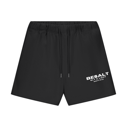 BESALT Classic | BLACK & CHARCOAL | Heavyweight Fleece Loose Fit Shorts