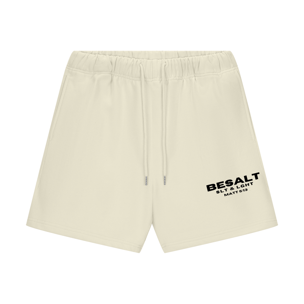 BESALT Classic | WHITE & BONE | Heavyweight Fleece Loose Fit Shorts