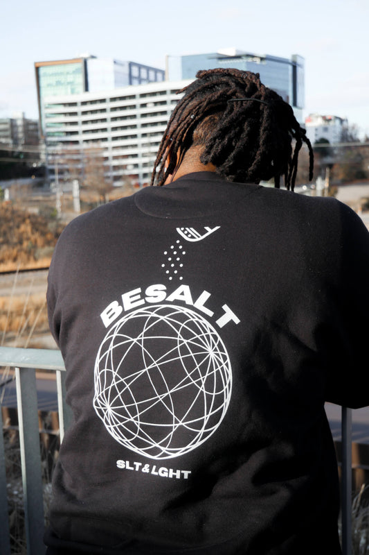 "SLT & LGHT" Crewneck Sweatshirt | Cotton-Polyester | Dark Colors