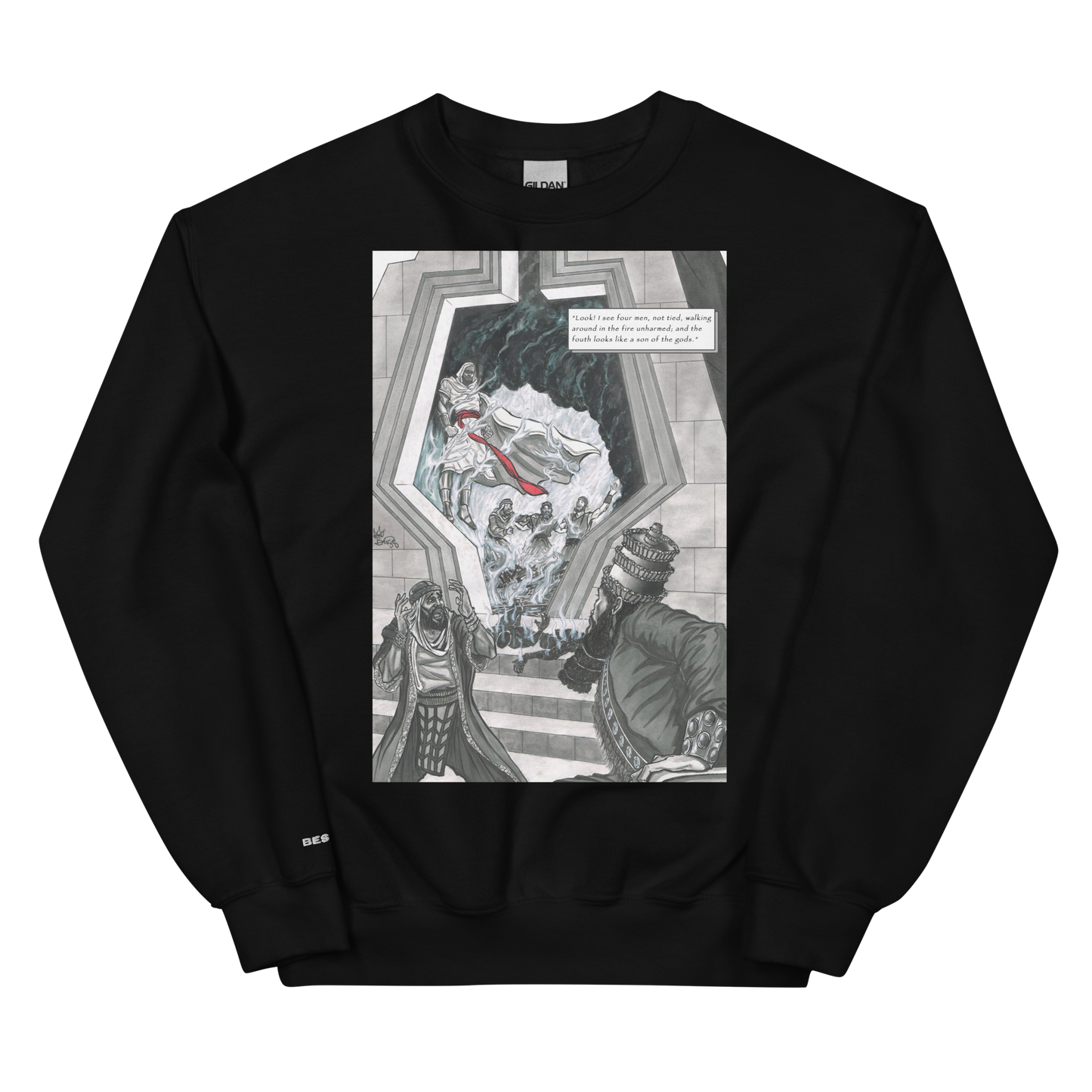 "The Fiery Furnace" Crewneck Sweatshirt | Cotton-Polyester Blend | Black