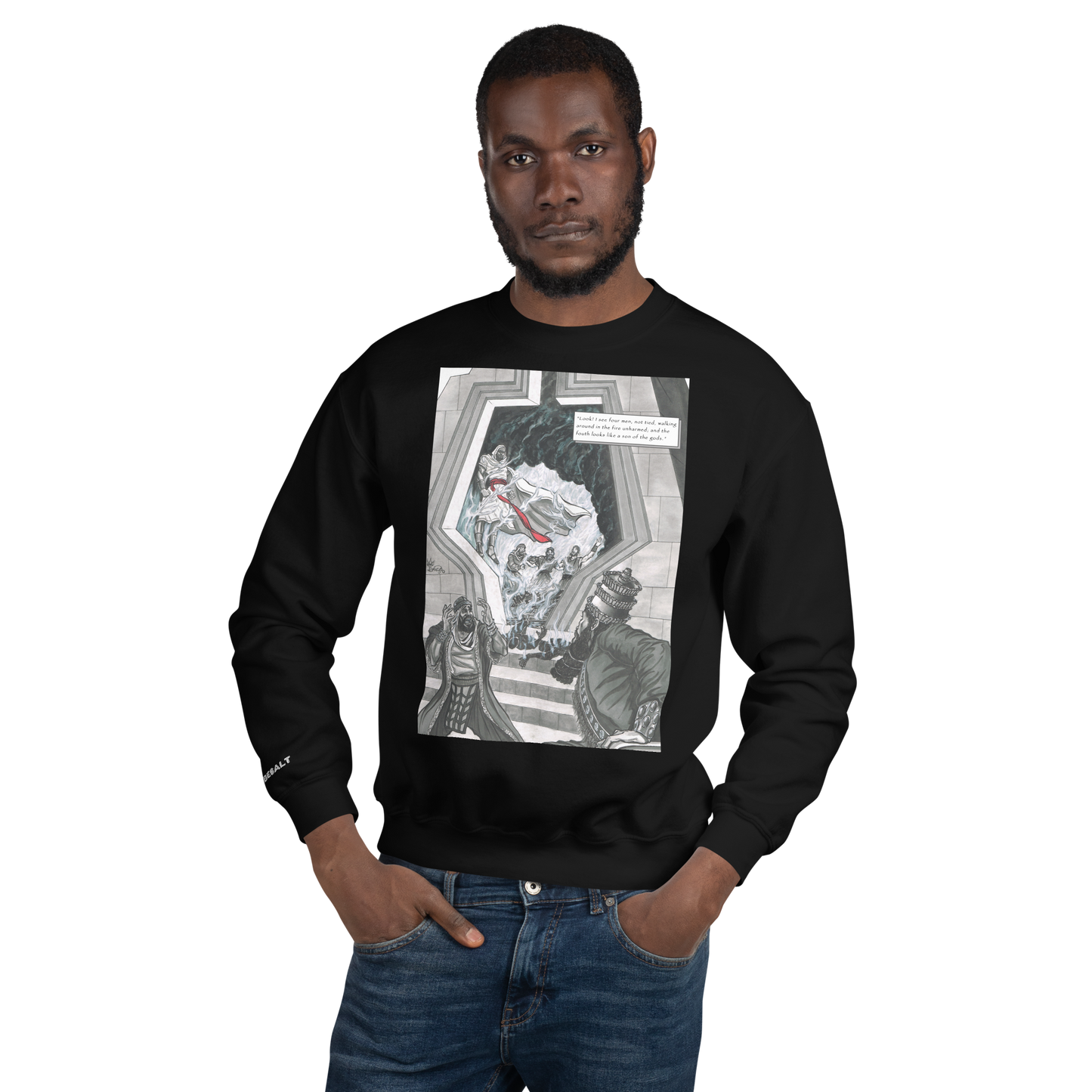 "The Fiery Furnace" Crewneck Sweatshirt | Cotton-Polyester Blend | Black