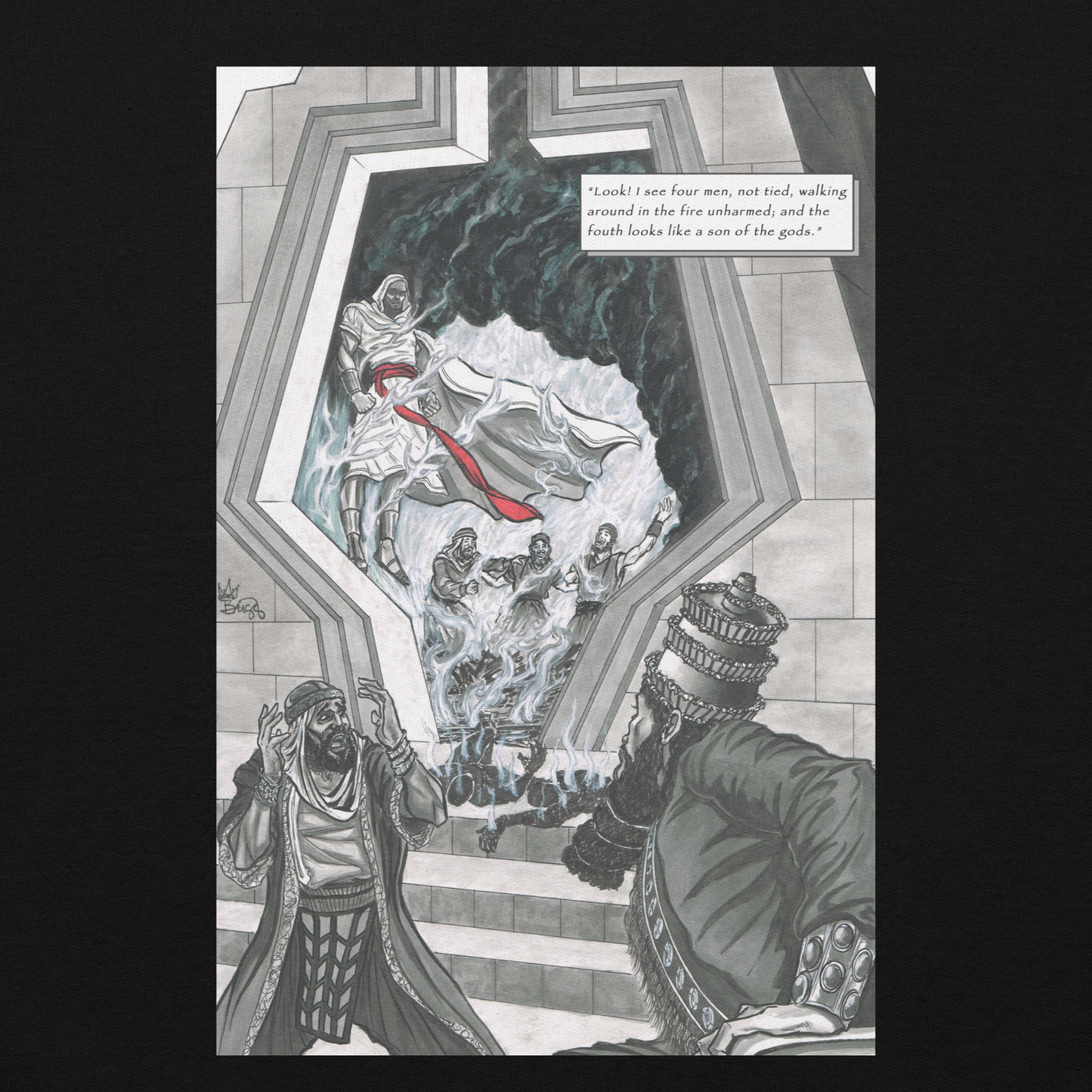 "The Fiery Furnace" Crewneck Sweatshirt | Cotton-Polyester Blend | Black