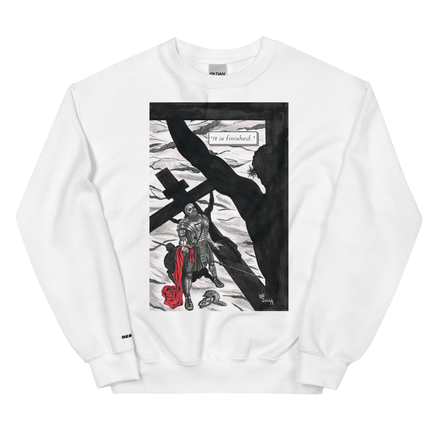 "It Is Finished" Crewneck Sweatshirt | Cotton-Polyester Blend | White