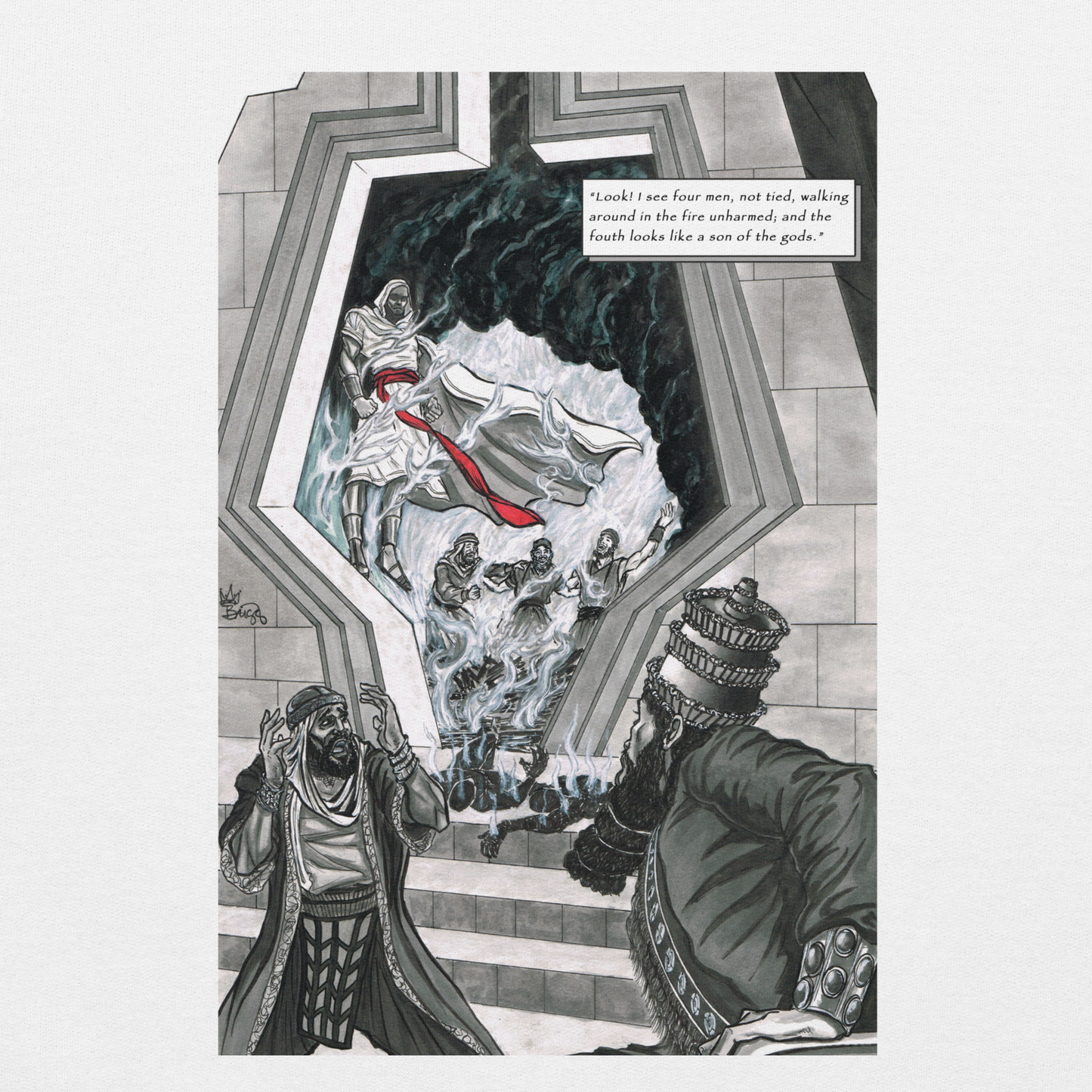 "The Fiery Furnace" Crewneck Sweatshirt | Cotton-Polyester Blend | White