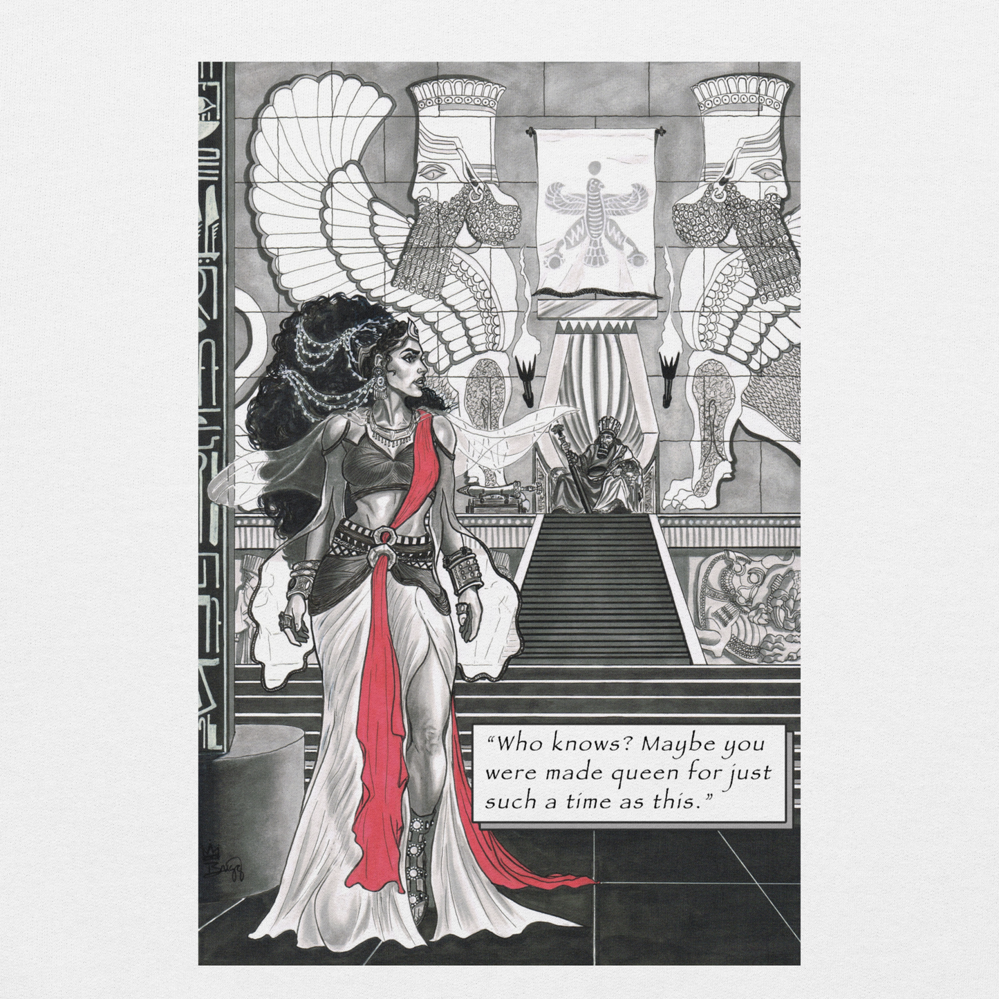 "Queen Esther" Crewneck Sweatshirt | Cotton-Polyester Blend | White